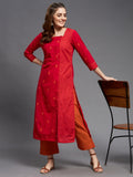 Side Overlap Mangalgiri Kurta & Pant Set