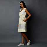 S/l Front Overlap Collar Flared Dress