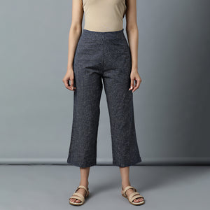 Back elasticated Straight Pants - Small Checks