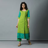 Square Neck Buta Sleeve & Border Side Placket Kurta
