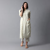 Handblock Printed Front Pockets Kurta and Pants Set