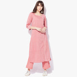 Side Placket Big Button Mangalgiri Dobby Kurta - Indian Dobby