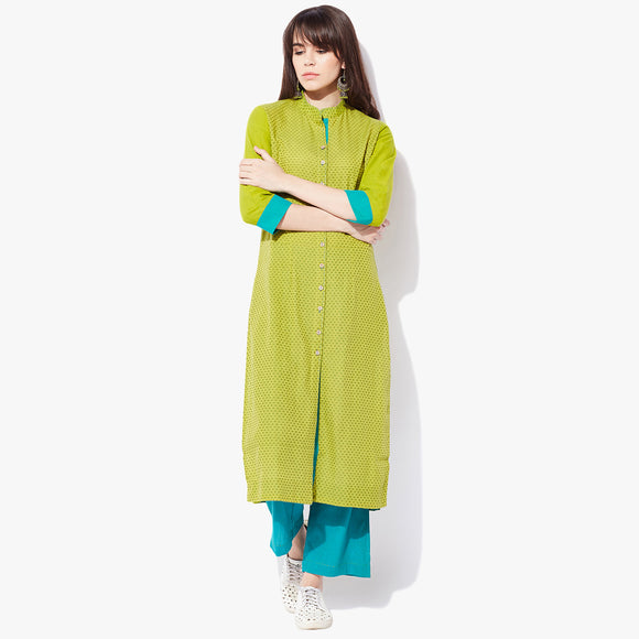 Front Open Straight Mangalgiri Dobby Kurta - Indian Dobby