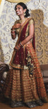 Antique Gold Embellished Bridal Lehenga with Choli Blouse & Embroidered Dupatta - Indian Dobby