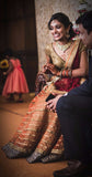 Antique Gold Embellished Bridal Lehenga with Choli Blouse & Embroidered Dupatta - Indian Dobby