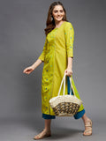 Side Overlap Square Neck Mangalgiri Kurta