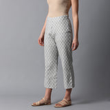 Back elasticated Straight Pants - Jacquard