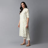 Handblock Printed Front Pockets Kurta and Pants Set