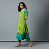 Square Neck Buta Sleeve & Border Side Placket Kurta