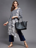 Long Yoke Printed Rayon Kurta