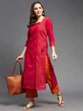 Side Overlap Square Neck Mangalgiri Kurta