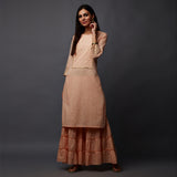 Schiffli Yoke with Sequins & Gota work Long Kurta