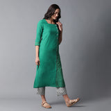 Side Overlap Big Button Mangalgiri Kurta & Pant Set