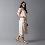 Handblock Printed Front Pockets Kurta and Pants Set