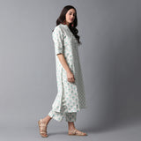 Handblock Printed Front Pockets Kurta and Pants Set