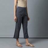 Back elasticated Straight Pants - Small Checks