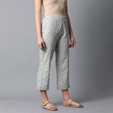 Back elasticated Straight Pants - Jacquard