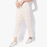 Handblock Print Flex Straight Pants - Indian Dobby