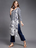 Long Yoke Printed Rayon Kurta