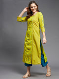 Side Overlap Square Neck Mangalgiri Kurta