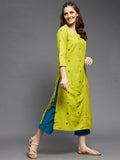 Side Overlap Square Neck Mangalgiri Kurta