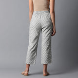 Back elasticated Straight Pants - Jacquard