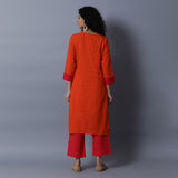 Straight Kurta with Long Centre Yoke Kurta and Pant Set