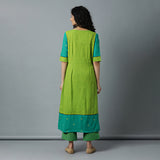 Square Neck Buta Sleeve & Border Side Placket Kurta