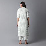 Handblock Printed Front Pockets Kurta and Pants Set