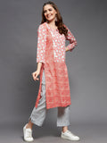 Long Yoke Printed Rayon Kurta