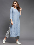 Side Overlap Square Neck Mangalgiri Kurta