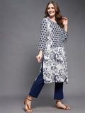 Long Yoke Printed Rayon Kurta