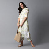 Handblock Printed Front Pockets Kurta and Pants Set