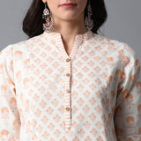 Handblock Printed Front Pockets Kurta and Pants Set