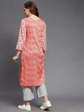 Long Yoke Printed Rayon Kurta