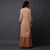 Schiffli Yoke with Sequins & Gota work Long Kurta