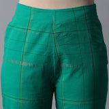 Back elasticated Straight Pants - Zari Checks