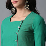 Side Overlap Big Button Mangalgiri Kurta & Pant Set