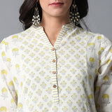 Handblock Printed Front Pockets Kurta and Pants Set