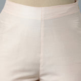 Tapered 'Katan Silk' Gota Work Baby Pink Pant with elasticated back