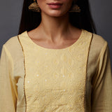 Tiered Palazzo & Schiffli Yoke Kurta Set