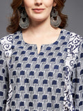 Long Yoke Printed Rayon Kurta