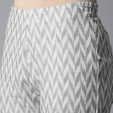 Back elasticated Straight Pants - Jacquard