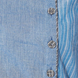 Side Placket Big Button Mangalgiri Striper Kurta - Indian Dobby