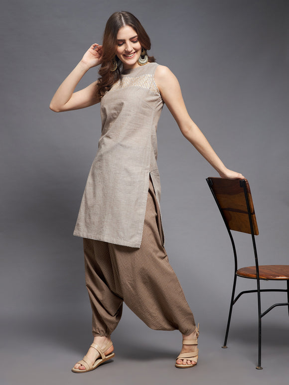 S/l Straight Tunic and Harem Pants Set