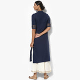 Slant Placket Mangalgiri Kurta - Indian Dobby