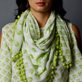 Handblock Printed Tassels Scarf