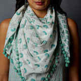 Handblock Printed Tassels Scarf