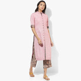 Front Open Cotton Kurta with Kalamkari Pants