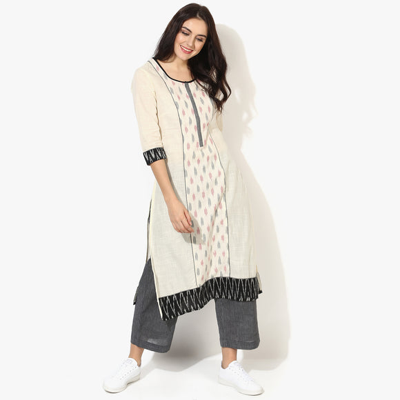 Centre Panel Ikat Kurta & Pant Set